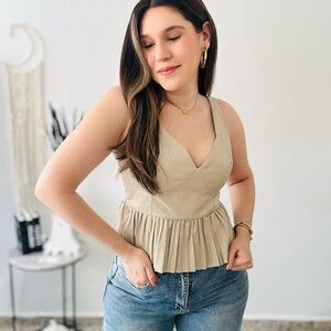 Chic Pleated Leather Top